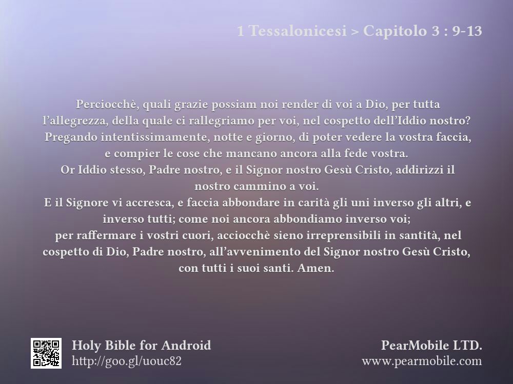 1 Tessalonicesi, Capitolo 3:9-13